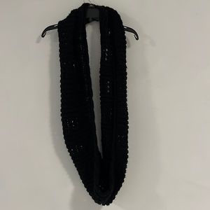 Black knit infinity scarf